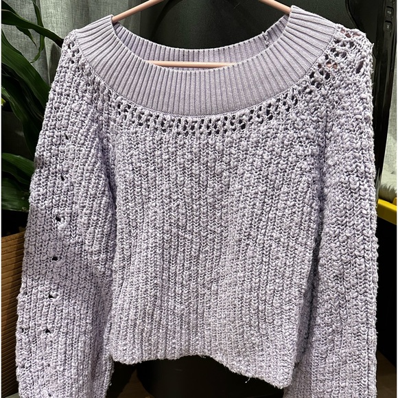 Knitted lilac crop sweater - Picture 11 of 11